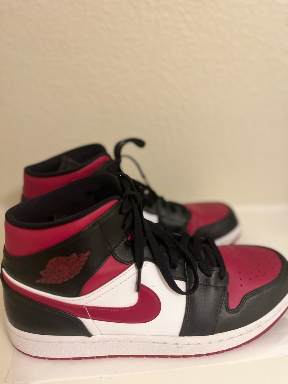 Air Jordan 1 Mid “Bred Toe” - Black/Noble Red/White - Size 11.5 - Worn Once
